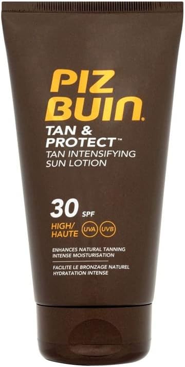 Piz Buin Protección Solar, Loción Solar Tan & Protect Intensificadora del Bronceado SPF 30, Protección Alta, 150 ml