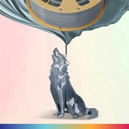 Image of OVERTURE Silk PLA Filament 1.75mm, Clog-Free Shiny, Metallic Shine 3D Printer Filament, 1kg Spool (2.2lbs), Ideal for Cosplay Jewelry & Home Decor (Silk Chrome Gray)