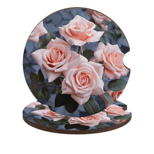 Posavasos para Auto con Flores, Juego x2, 2.6 in miniatura 1