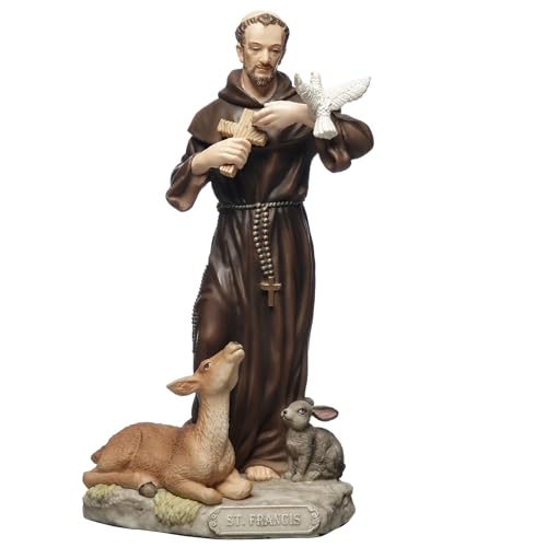 Figura decorativa de San Francisco de Asís de 6.13 pulg miniatura 1
