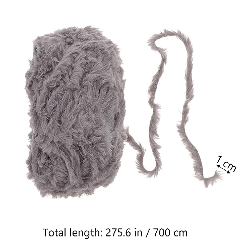 Healifty 2pcs Imitation Knitting Yarn Soft Fluffy Yarn Faux Yarn for Crochet for Clothes Scarf(Grey) - Image 2