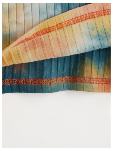 Women's Ribbed Knit Tie Dye Camisole Top Sleeveless Slim Fit Crop Tops Y2K Cami Streetwear Women Shirts4