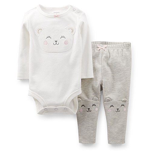 Carter's Baby Girls' 2 Piece Cute & Comfy Set (Baby) - Ivory - Bear - 18 Months