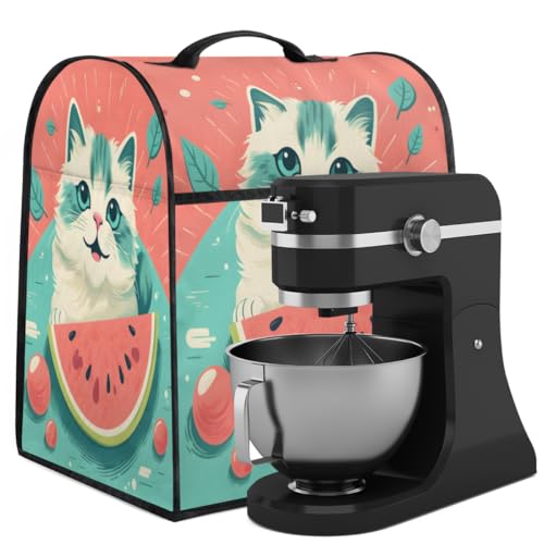 Coffee Maker Cover Cute Cat Watermelon Kitchen Appliance Covers Small Appliance Covers Blender Cover Juicer Cover Dust Covers for Kitchen Appliances with Top Handle and Pockets,Washable,B382