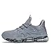 Wrezatro Mens Running Shoes Breathable Walking Tennis Casual Non Slip Comfort Work Fashion Basketball Sneakers Trainers Grey