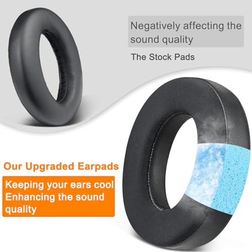 Image of SOULWIT Cooling Gel Earpads Replacement for Sennheiser HDB 630 /Momentum 5 /Momentum 4 Wireless Headphones, Ear Pads Cushions with Breathable Ice Silk Fabric - Black