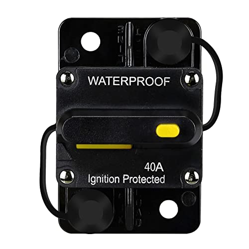 40 Amp Audio Circuit Breaker,12V-48V Dc Fuse Holder,30-300A Breaker Switch,Inline Circuit Breaker With Reset Button,For Automotive Marine Boat Audio System Current Overload Protection #TOP10
