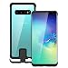 Produktbild Jonwelsy Schutzhülle für Samsung Galaxy S10 Plus (6,4 Zoll), Pull-Push-Metall-Stoßstange, stoßfest, transparent, gehärtetes Glas, Rahmen für S10+, Schwarz