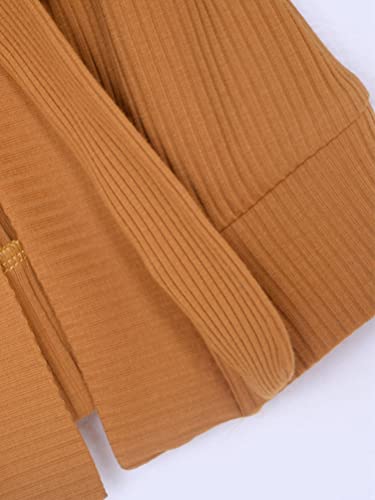 Toddler Girls Open Front Cardigan Knitted Long Sleeve Sweaters Belt Solid Color Outwear3