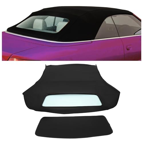 KUAFU Convertible Soft Top Replacement Compatible with 2003-2009 Audi A4, Soft Roof with Clear Black Sailcloth Vinyl Heated Glass Window