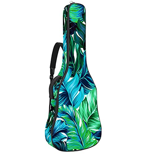Housse guitare électrique vert tropical avec feuilles épaisses et rembourrage antichoc