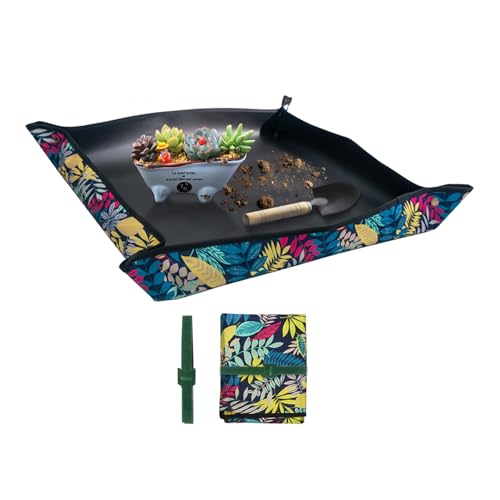 Nwvuop Waterproof Repotting Mat for Indoor Plants, 26.8× 26.8 Inches Planting Mat Portable Planting Potting Tray Gardening Gifts for Plant Lovers