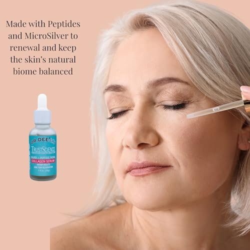 Dr. Dee & Co. Dr. Dee Co. Collagen Serum – Hydrating & Firming Face Serum for Dry, Sensitive Skin – Peptides, Hyaluronic Acid & MicroSilver – 1 fl oz