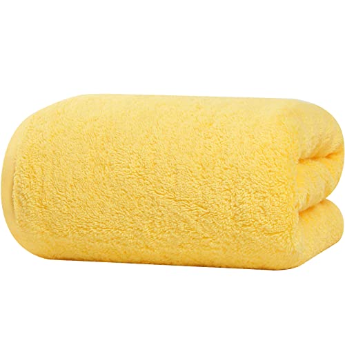 Semaxe Bath Towel 100% Cotton, Luxurious Absorbent Towel And Super Soft Hotel Quality Towel For Bathroom (Yellow Bath Towel) #TOP7