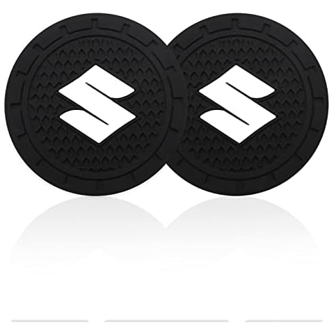 Car Cup Holder Coaster 2pcs Car Coasters 2.76 Inch Anti-Slip Shockproof Universal Silicone Cup Coasters Car Cup Holder Coaster Cup Holder Insert Coaster with Car Logo Cover