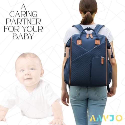 Image of Aavjo , Baby Diaper Bag for Mother, Maternity Backpack, Baby Travel Bag, Waterproof Diaper Pouch