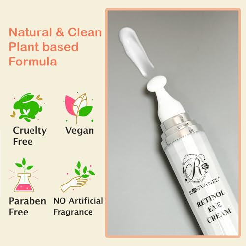 ROSVANEE Retinol Eye Cream, Daily Anti-Aging Under Eye Cream with Hyaluronic Acid, Vitamin E, Niacinamide to Fight Eye Puffiness, Fine Lines, Wrinkles, & Dark Circles, 20ml - Image 8