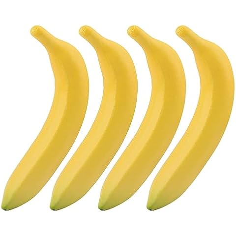 BAOYAO Fake Bananas, Artificial Yellow Bananas, Simulation Artificial Lifelike Fake Fruit, Faux Fruit Props, House Kitchen Decoration Photography Decoration(4 Pcs) Cover