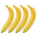 Loyanger Fake Bananas, Artificial Yellow Bananas, Simulation Artificial Lifelike Fake Fruit, Faux Fruit Props, House Kitchen Decoration Photography Decoration(Size:4pcs)
