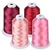 Produktbild Simthread Maschinenstickgarn 5000M Spulen Set Polyester Stickgarn für Babylock, Janome, Kenmore, Singer, W6 N Stickereimaschine (4 Rosa)