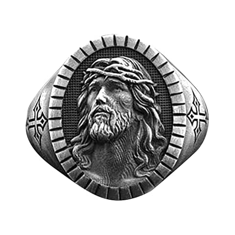 OIDIMS Men's Jesus Head Ring Cover