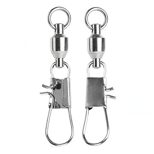 AMYSPORTS Stainless Steel Fishing Swivel Snap Ball Bearing Snap Swivels Fishing High Strength Saltwater Swivels Snaps Interlock Fishing Tackle Swivel Fishing Line Connector 25pcs 18.3lbs