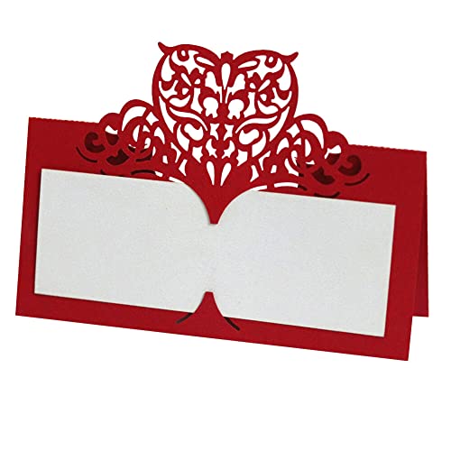 URFEDA 50PCS Cartes de Table Marque-Places Découpe Laser Évidée Cartes de Nom Évider Carte en Papier Cartes D'écriture de Nom pour Buffet Banquet Mariage...