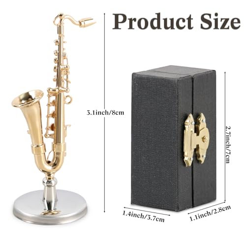 eastrock miniature saxophone model 26inches mini tenor saxophone model with stand and casemini musical instrument ornament dollhouse home decoration