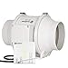 Hon&Guan Aspirazione Ventola Estrazione 125 mm Silenzioso con Controller Wireless per bagno, Ufficio, Sala, tenda di crescita, idrocoltura,ventilazione e ventola di scarico