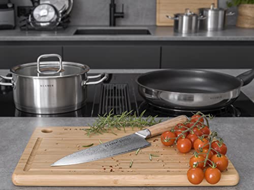 Damast Küchenmesser KLAMER Chefmesser 20cm aus japanischem Damaststahl