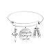 Awegift Jewelry Gift for Dancer Bracelet Expandable Bangle Charm Personalized Jewelry for Women Dance is Like Dreaming with Your feet