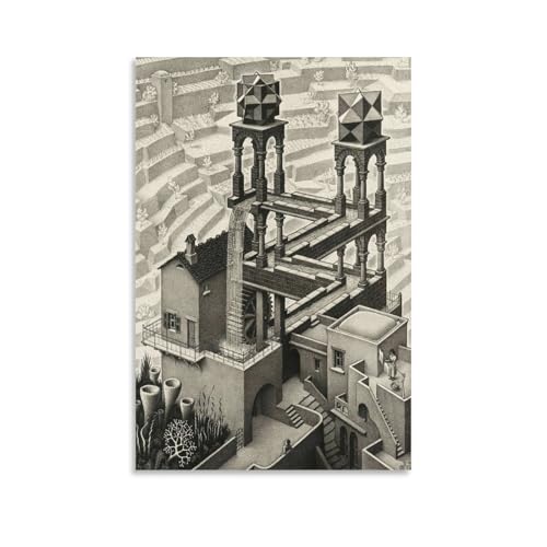 Impression murale M. C. Escher habillage de mur vide avec le motif cascade 50 x 75