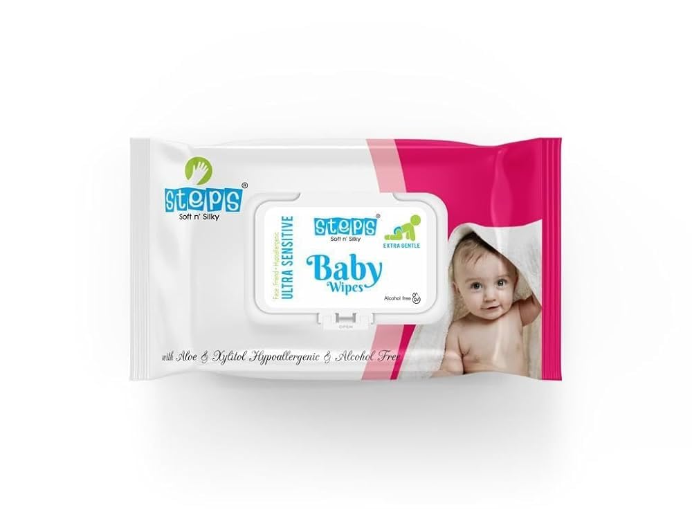 Steps Baby Wipes, Ultra Sensitive, Hypoallergenic, Alcohol-Free, 80 Wipes Steps Baby Wipes, Ultra Sensitive, Hypoallergenic, Alcohol-Free, 80 Wipes