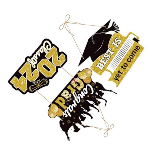 UKCOCO 2 Piezas Plaqueta de Graduación Decoración Colgante para Fiesta de Graduación con Cuerda de Resistente y Reutilizable para Puertas y Paredes