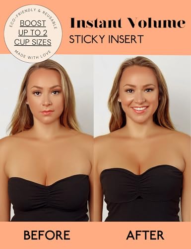 Image of Double-Sided Sticky Bra Pads Inserts Ultra Instant Volume Push up Stick on Bra for Women Swimsuit Bikini Dresses