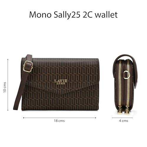 Image of Lavie Luxe Women's Mono Sally 2C Crossbody Sling Bag | Ladies Purse Handbag | Gift for Women