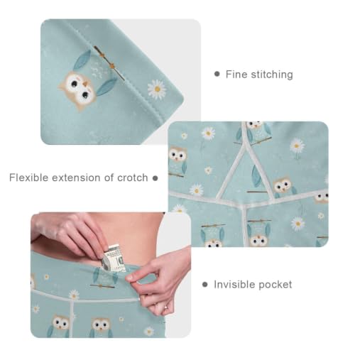Leggings de yoga con búhos y margaritas para mujer mallas con control de abdomen talla XS a XXL 5