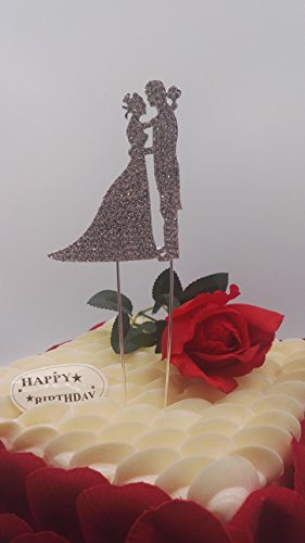 Bride And Groom Tender Moment Wedding Couple Cake Topper All Rhinestone