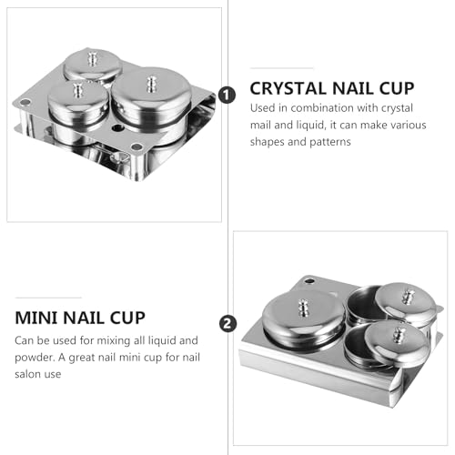 3 recipientes de cristal para líquido de uñas con tapa miniatura 3