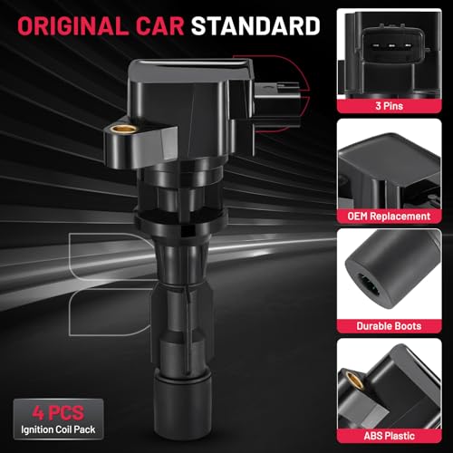 Image of BDFHYK Ignition Coil Packs Compatible with Mazda 2010-2013 3, 2008-2010 5, 2012-2015 5 2.3L 2.5L l4,Coil for 1788386 5C1742 9212174 C753 E1104 E333 GN10623 LF2L18100 LF2L18100A UF604 Set of 4