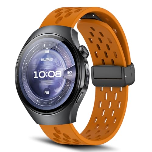 [RoSoki] 22mm �o���h Huawei Watch GT 6 Pro/GT 6/ GT 5 Pro/GT 5 46mm /Watch 5 46mm / Huawei Watch Ultimate 2 �Ή� �V���R���� �}�O�l�b�g�t�� �X�|�[�c�o��