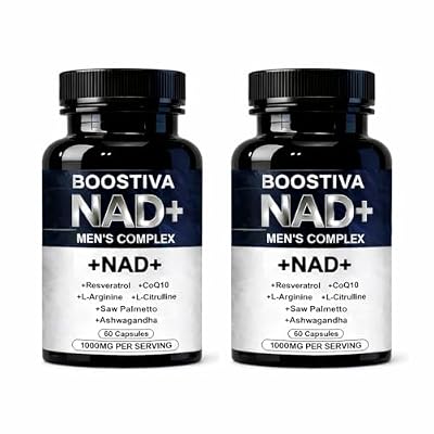 Boostiva NAD+ Supplements For Men With NAD, Resveratrol, CoQ10, L-Citrulline & Lycopene Nitric Oxide Support, Prostate Care, Anti-Aging, Stamina & Cellular Energy Boost 60capsules 2
