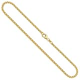 EDELIND 750/18 K oro amarillo Cadena Veneciana redonda batida 2.7 mm Collar Cadena para Mujer Hombre, long. 55 cm, peso ap.25.4 g Con Caja de Regalo de joyería