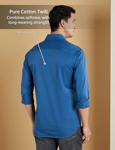 Image of Symbol Premium Men Long Sleeve Casual Washed Cotton Twill Shirt (Regular Fit)