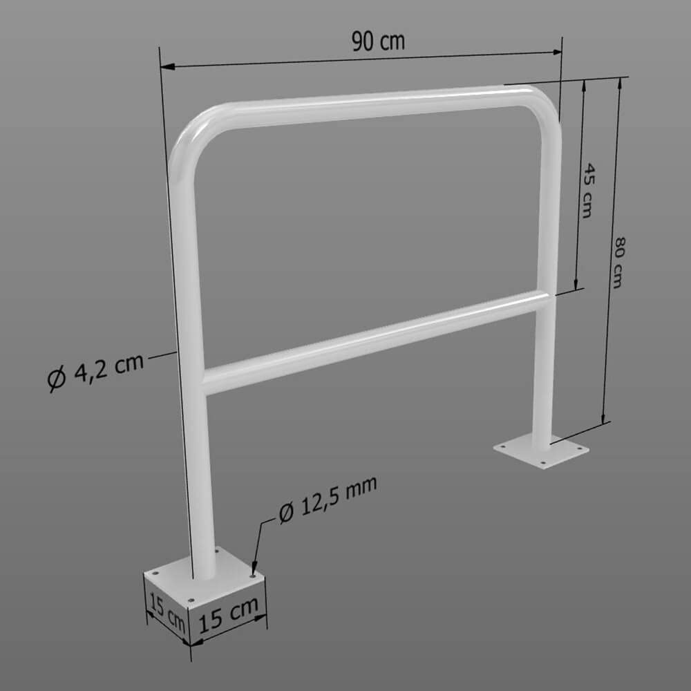 ROBUSTO BIGPACK 5x Wegesperre, Knieholm, fvz, aufdübeln, Stahl, Ø 4,2cm, 90x80cm, Art.-Nr. 609765 | Anlehnbügel | Fahrradanlehnbügel | Fahrradbügel