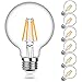 G25 LED Bulb Globe Dimmable Edison Light Bulbs 60W-75W Equivalent, 800Lm Super Bright, 2700K Warm White, E26 Medium Screw Base, 7Watt Omnidirectional Bathroom Vanity Mirror Light, 6-Pack