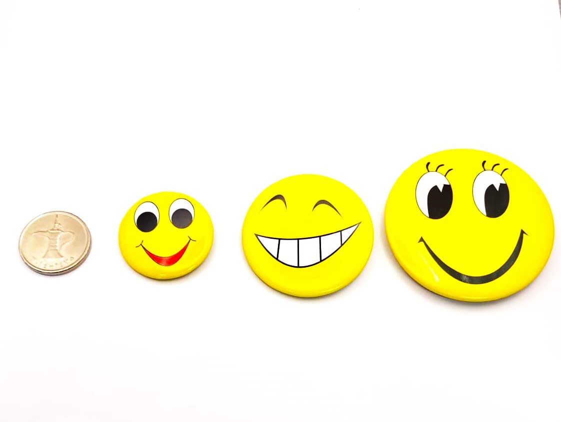 Emoji/Smiley Face Badges – 4cm size | Fun Cartoon Pinback Buttons for Kids, DIY Crafts, Return Gifts, Party Favors, School Rewards, Decorations & Collectibles