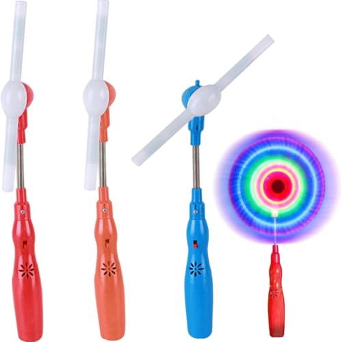 3Pcs Light Up Windmill Toys, Random Color, 25x17x3cm, Kids Wand Flashing Toy, Rotating Battery Operated Pinwheel With Music, For Yard Lawn Park Backyard Christmas
