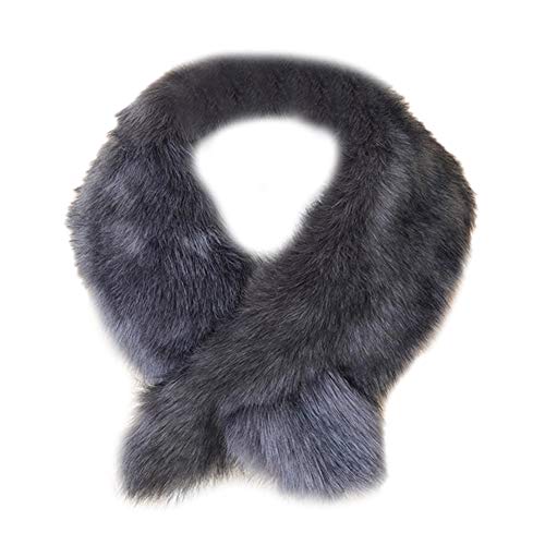 Asudaro Damen Winter Schal Kunstfell Kragen Pelzkragen Schal Brautschal Brautstola Kunstpelz Schal Wrap Nackenwärmer Halstücher Pelzschal für Kapuze Jacke 130cm