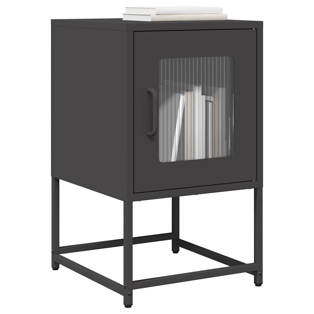 vidaXL Table de Chevet Noir 36x39x60,5 cm Acier laminé à Froid